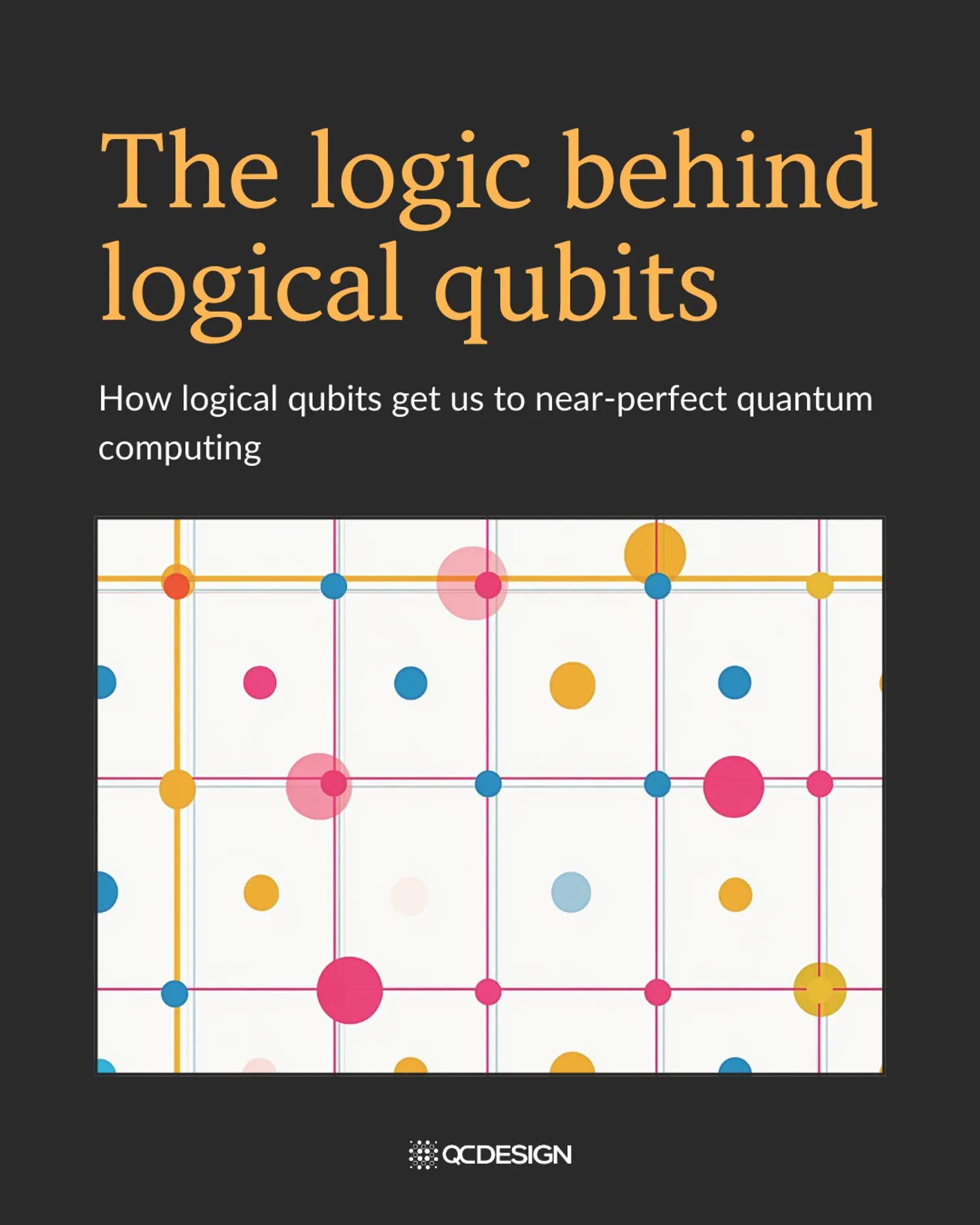Title slide: The logic behind logical qubits — how logical qubits get us to near-perfect quantum computing